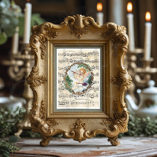 "Celestial Serenade Cherub" Print