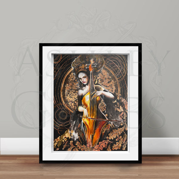 "Golden Cello" Art Print