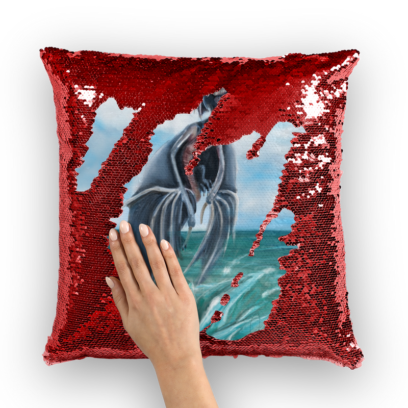 Water Dragon ﻿Sequin Cushion Cover