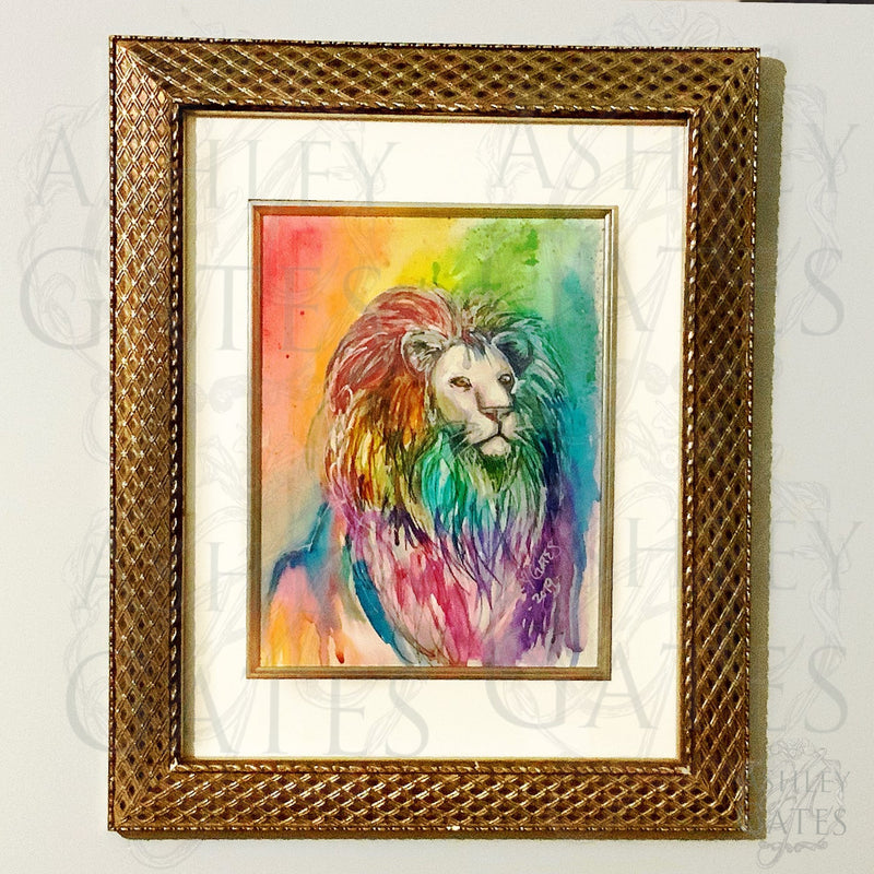 Lion Pride Watercolor Art