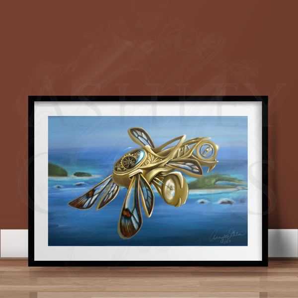 Flying Golden Thopter Print