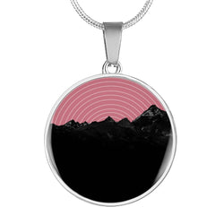Posh Society “Vinyl Mountains” Circle Pendant Necklace