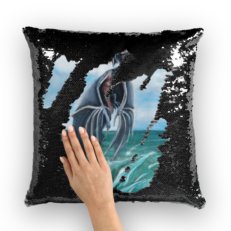 Water Dragon ﻿Sequin Cushion Cover