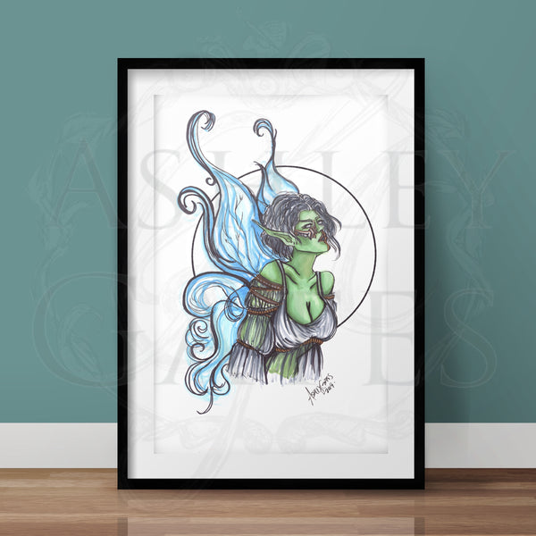 Green Faerie Print